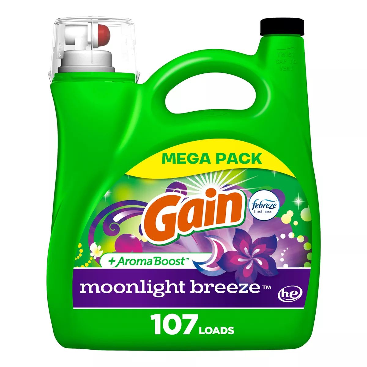 Gain + Aroma Boost Moonlight Breeze Scent HE Compatible Liquid Laundry Detergent | Target