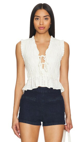 Martine Top in Ivory Seersucker | Revolve Clothing (Global)