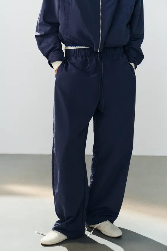 TECHNICAL FABRIC ELASTIC PANTS | Zara US