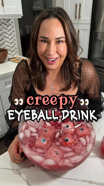 You ask for this Halloween punch recipe every single year, so here it is again.

Gummy eyeballs frozen right into the ice, perfect for any Halloween party, movie night, or trick or treat night.

Full recipe below, save this one for later.

2 quarts strawberry lemonade
2 quarts cran strawberry juice
2 cups pomegranate juice
1 cup strawberry jam
16 gummy eyeballs
Ice

Fill ice cube trays two thirds full with strawberry lemonade and freeze. Add a gummy eyeball on top of each one and spoon jam around it. Top with pomegranate juice and freeze again. Mix all the juices together in a big bowl with ice, then drop in the creepy cubes right before serving. Hand out straws so nobody accidentally swallows an eyeball.

Team spooky and cute or team all the way gross for Halloween?  

 #LTKfoodie