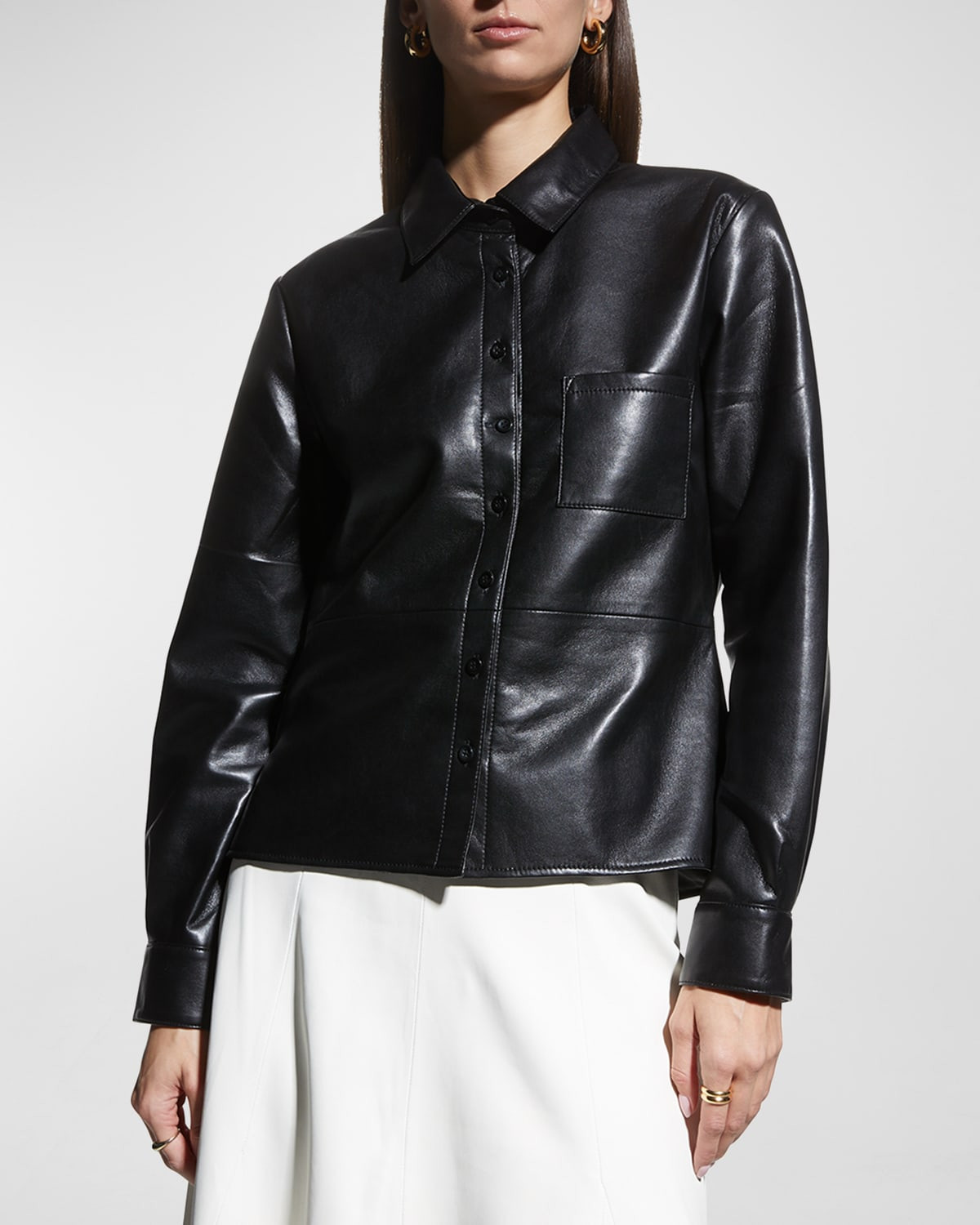La Nuit Recycled Leather Blouse | Neiman Marcus