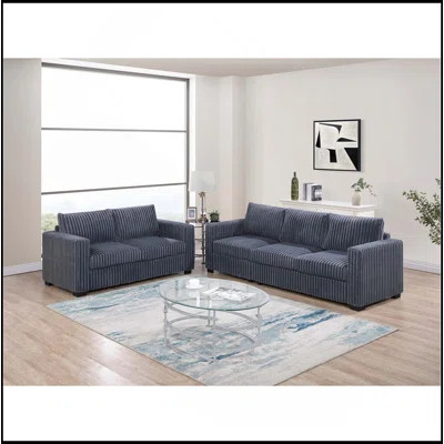 Classic Luxurious Sofa And Loveseat Plush Cushion Seat Couch Corduroy Upholstered Living Room Furniture | Wayfair North America