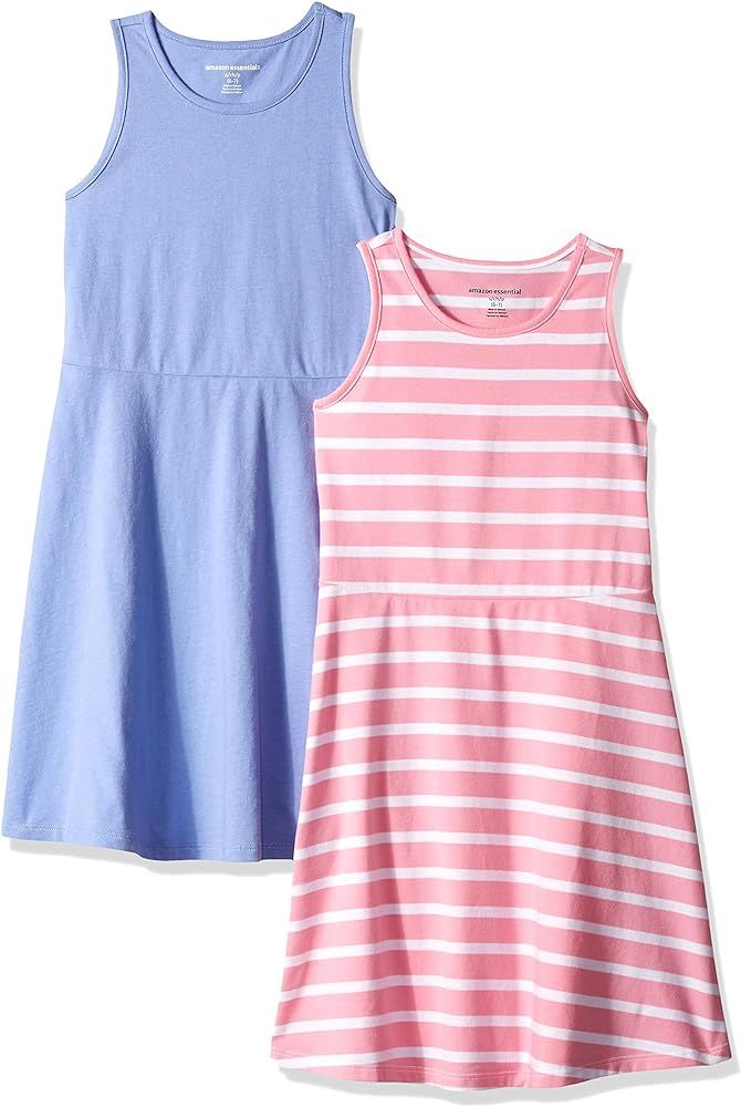 Amazon Essentials Girls and Toddlers' Knit Sleeveless Tank Play Dress, Pack of 2 | Amazon (US)