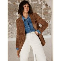 Mint Velvet Tan Suede Blazer - Brown | Very (UK)