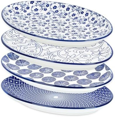 Selamica Serving Platters Ceramic, 12 Inch Serving Dishes for Party Entertaining, Oval Serving Pl... | Amazon (US)