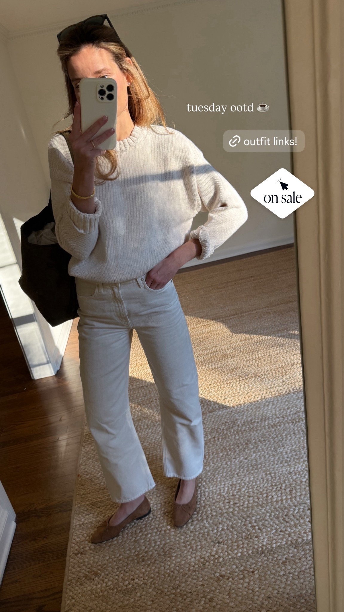 Wearing a size small - I love this year round sweater so much ❤️