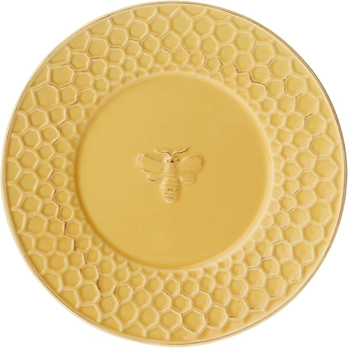 Boston International Embossed Stoneware Plate, 8-Inch Diameter, Honeycomb | Amazon (US)