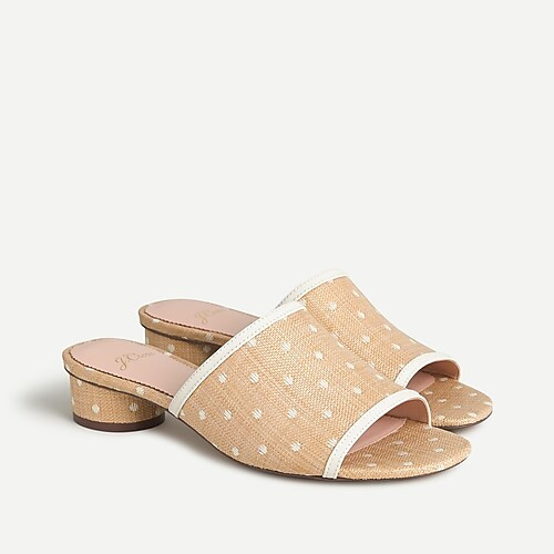 Raffia slides with rounded heel | J. Crew US