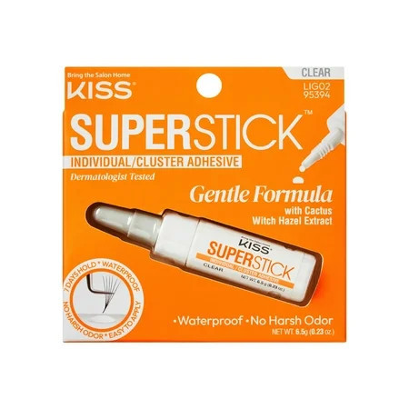 KISS SuperStick Individual Lash Cluster Liquid False Eyelash Adhesive, Net Wt. 6.5g - Clear | Walmart (US)