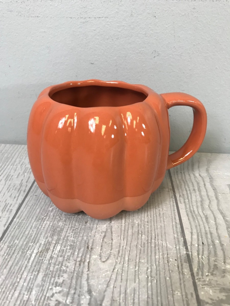Cindy Glass Pumpkin Mug Made by Anthropologie - Cute Orange Pumpkin Mug | eBay US