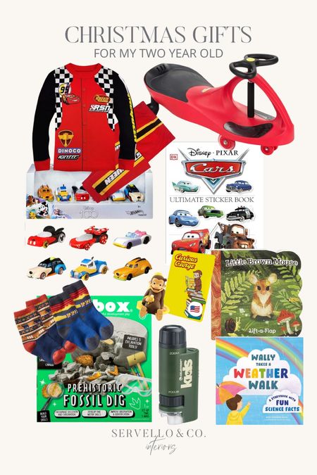 Gift guide for two yew told, toddler gift guide, gift guide for toddler boy, Mickey Mouse cars, lightning McQueen pajamas, plasma car, lol bean toddler socks, microscope toy for kids, toddler board books, Disney Pixar cars sticker book 

#LTKbaby #LTKkids #LTKGiftGuide