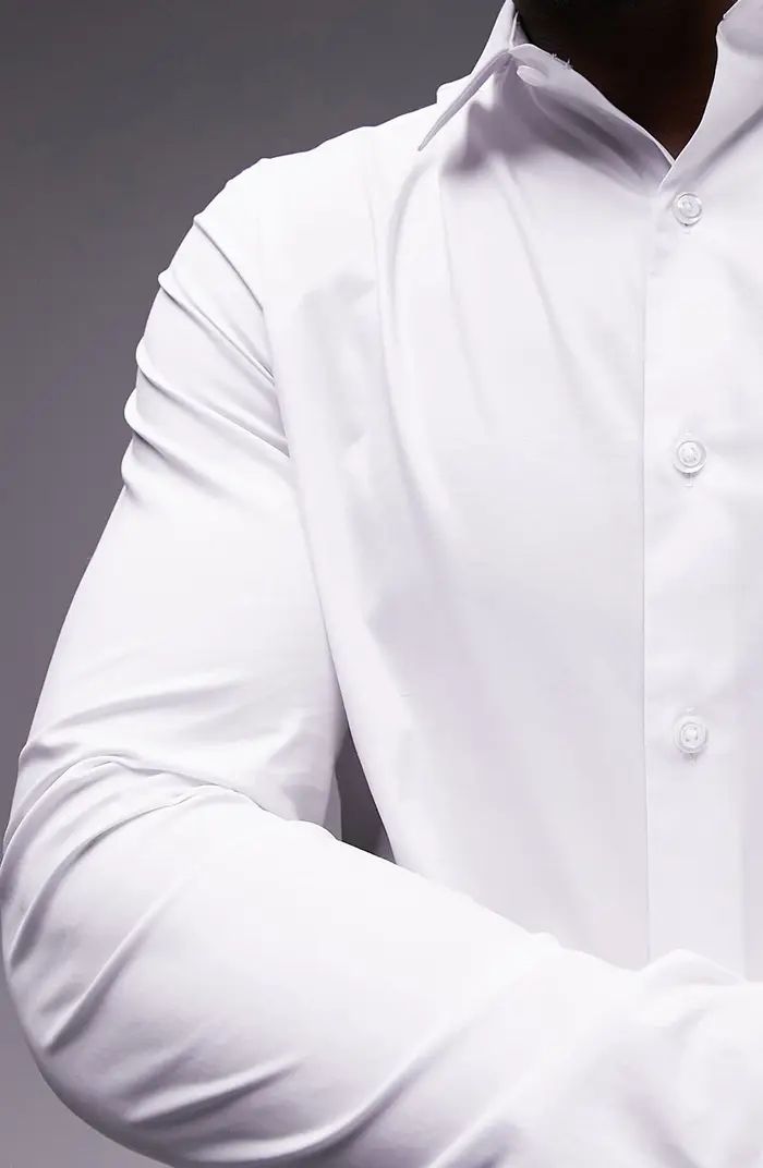Solid White Stretch Button-Up Shirt | Nordstrom