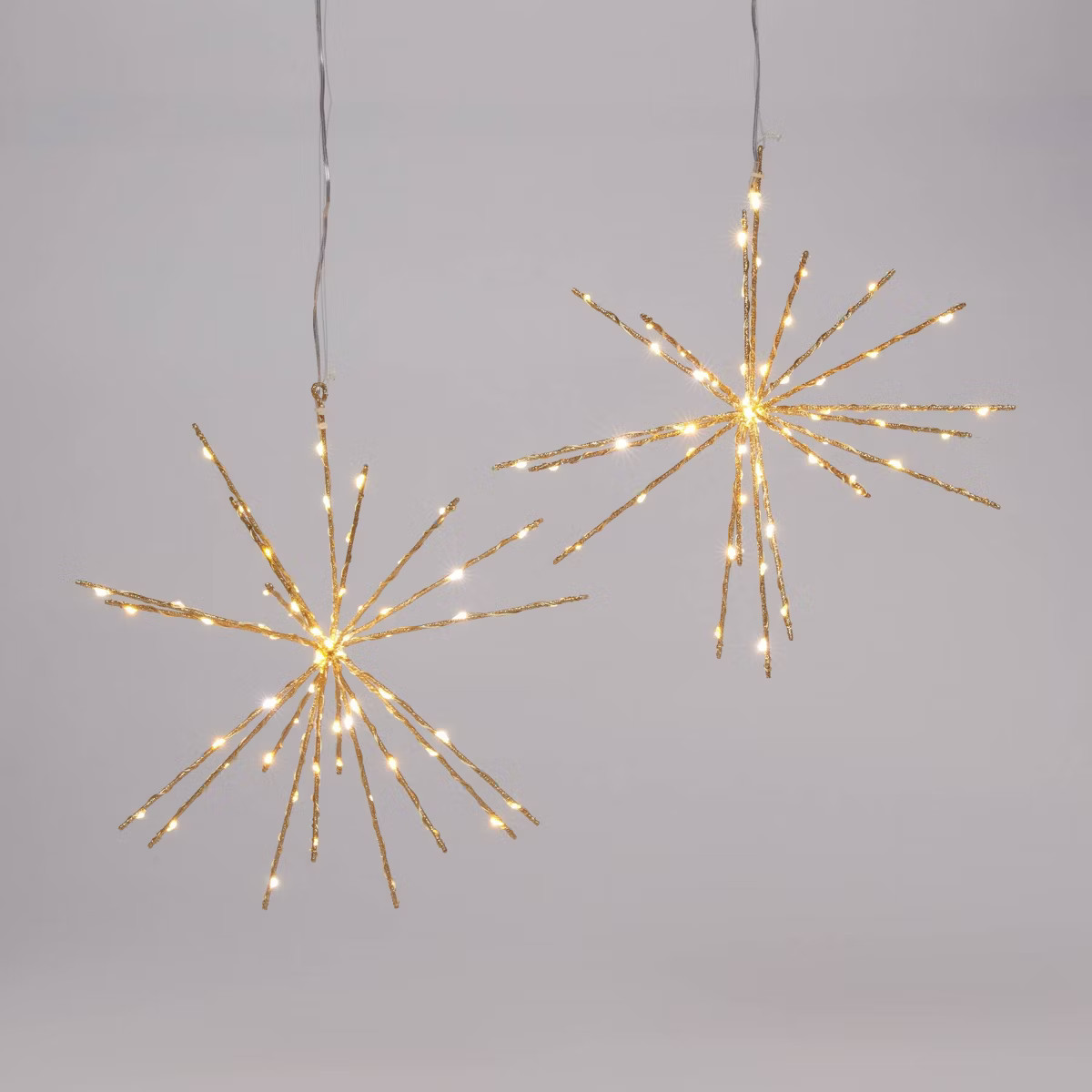 2pc 12" LED Twinkling Starburst Christmas Novelty Sculpture Light White with Gold Wire - Wondersh... | Target