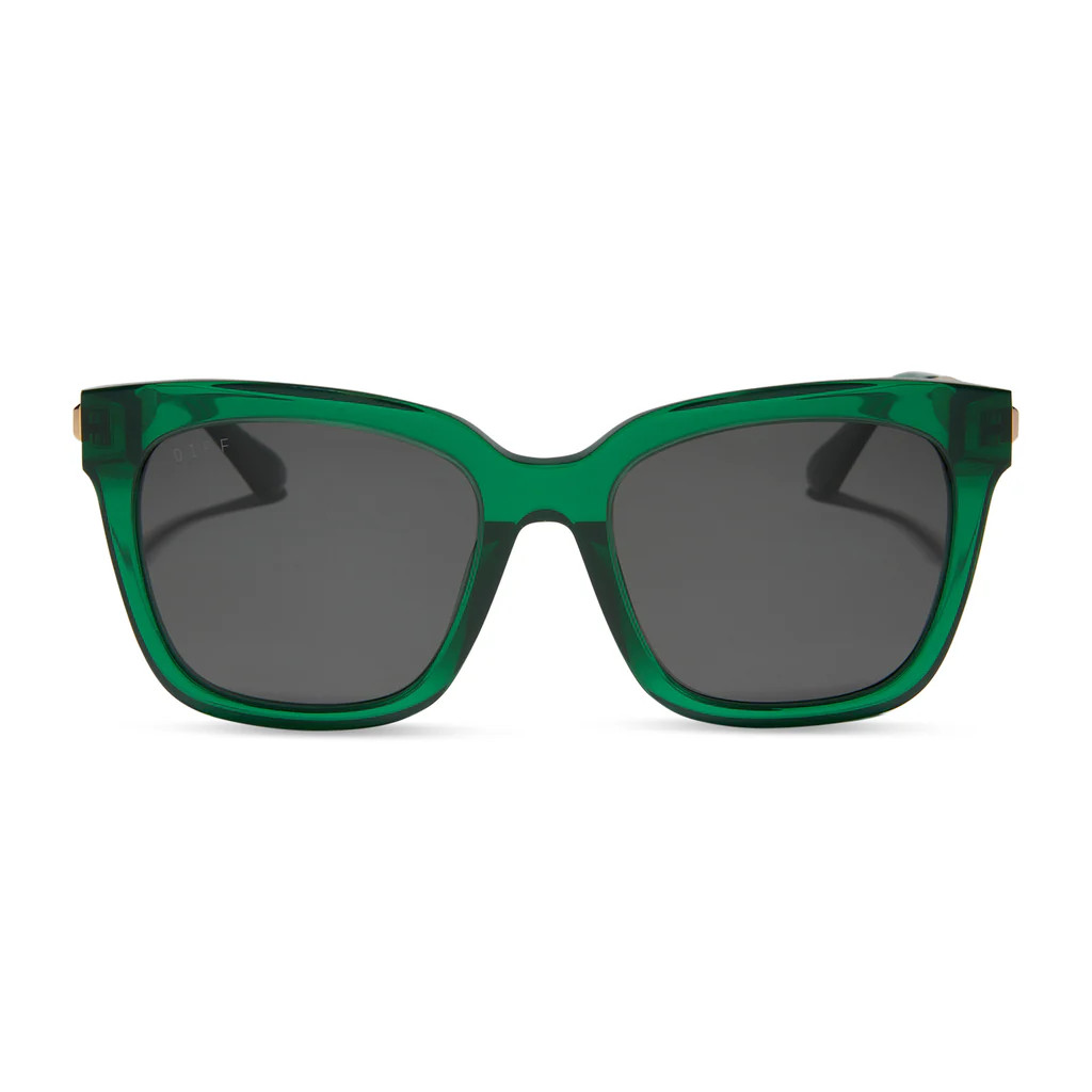 BELLA - PALM GREEN CRYSTAL + GREY + POLARIZED SUNGLASSES | DIFF Eyewear