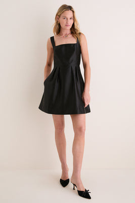 Black Dupioni Esme Mini Dress | Tuckernuck (US)