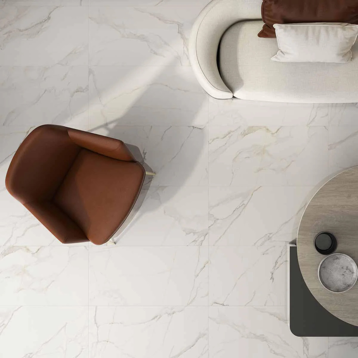 Panorama Gold Marbled Porcelain Tile 24x48 | Tile Club