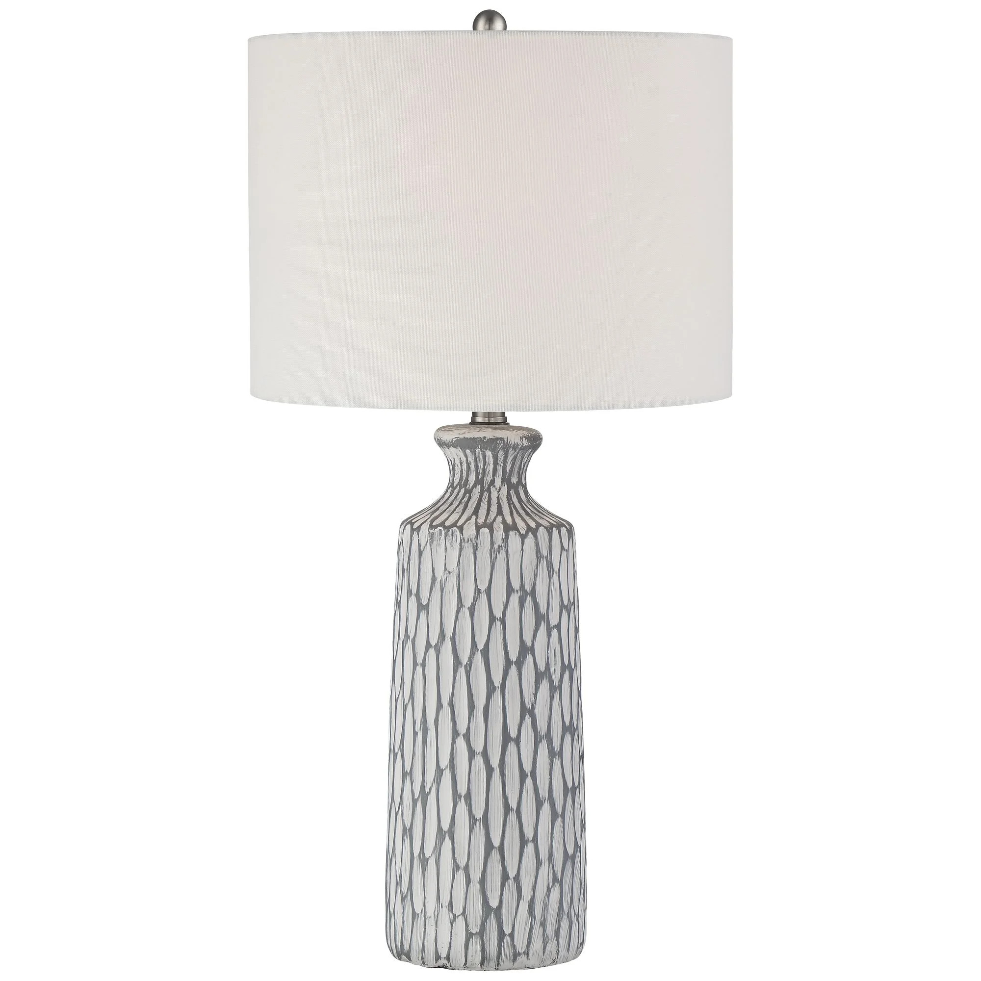 360 Lighting Patrick Modern Coastal Table Lamp 26 1/4" High Gray White Wash Geometric Ceramic Dru... | Walmart (US)