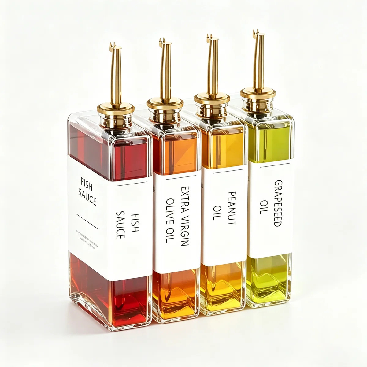 Kitchen Cooking Oil Dispenser Set, 4-Piece Olive Oil and Vinegar Bottles with Dispenser for Home ... | Wayfair North America