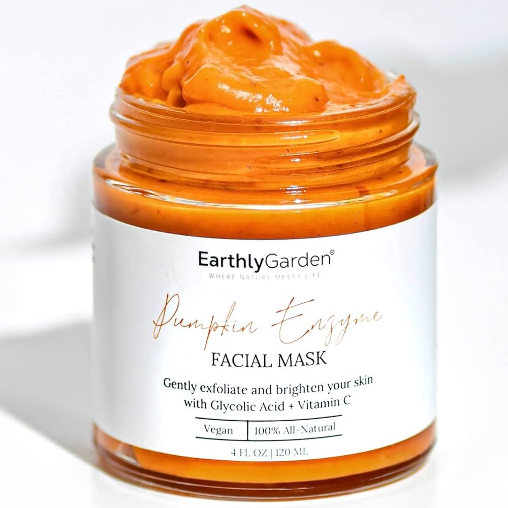 EarthlyGarden Pumpkin Enzyme Exfoliating Face Mask | Vegan, Anti-Aging Skincare Facial Treatment ... | Amazon (US)