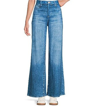 Democracy Skyrise French Terry Printed Wide Leg Jeans - 16 | Dillard's
