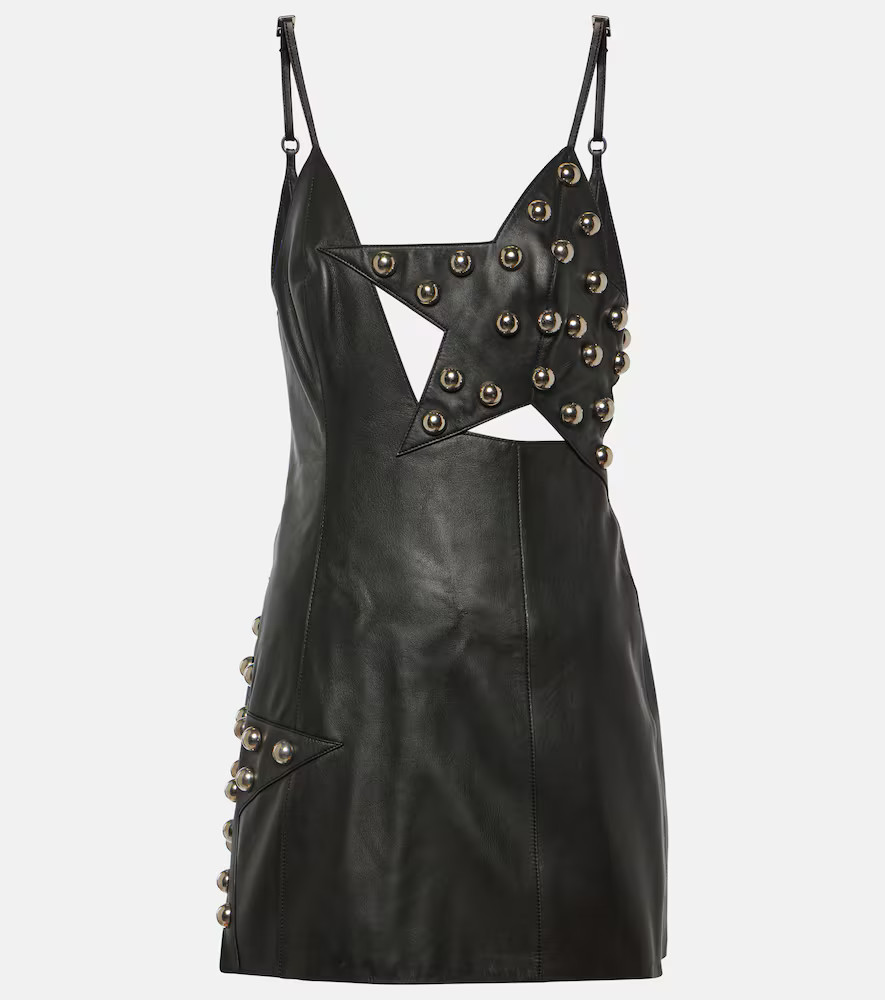 Area Studded leather minidress | Mytheresa (US/CA)