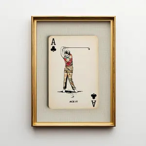 Golf Art Retro Poster – Ace of Clubs Framed Print, Burlap Masculine Wall Art, Vintage Office De... | Etsy (Global)