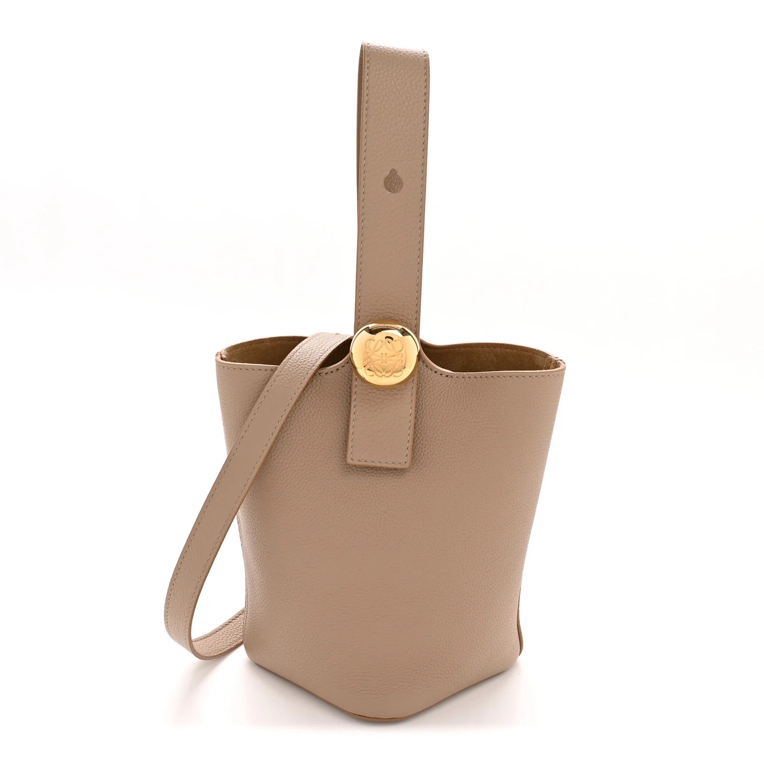 Soft Grained Calfskin Mini Pebble Bucket Bag Oak | FASHIONPHILE (US)