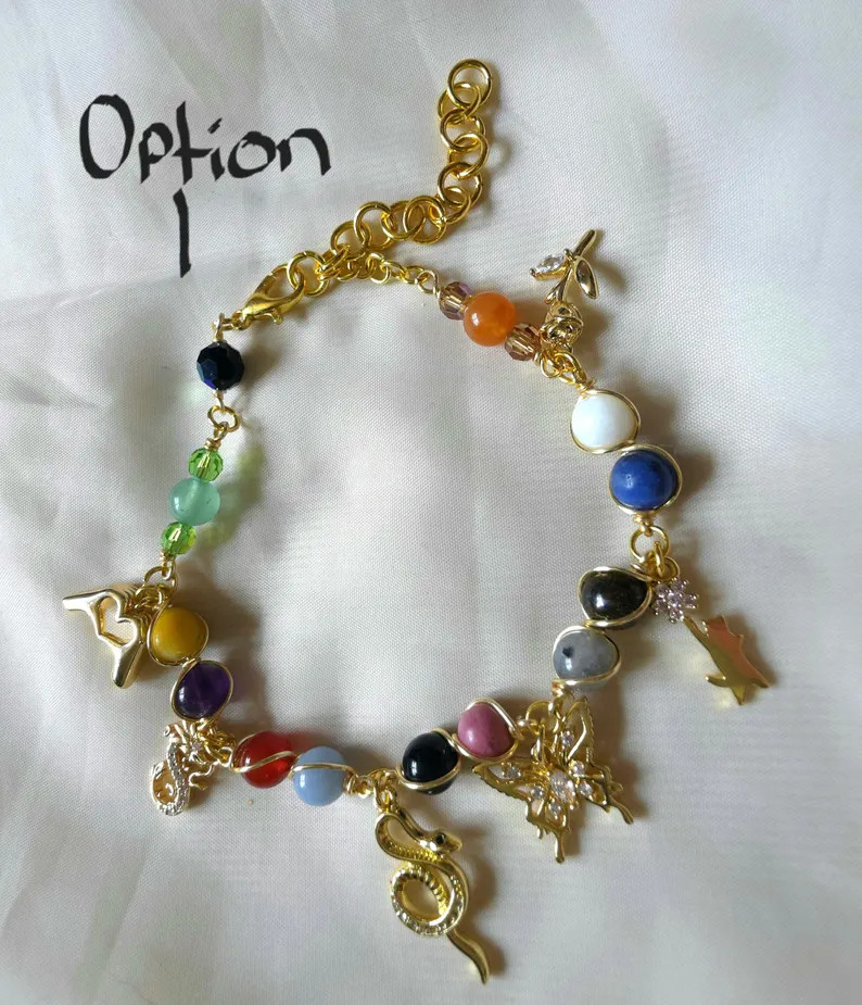 Eras Charm Bracelet, Taylor Inspired Friendship Bracelet, Jewelry, Wire-wrapped Gemstones, Gold P... | Etsy (US)