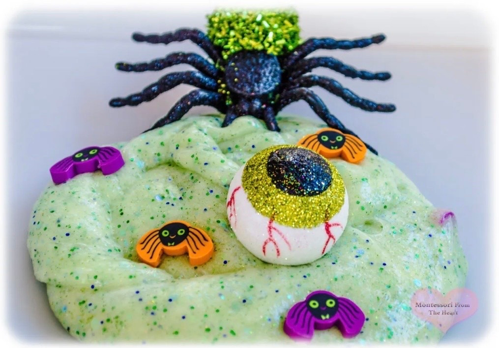 Can You Handle This Creepy, Sparkly Spider Slime? Stretchy, Squishy and Perfect for Spooky Season Sensory Play!