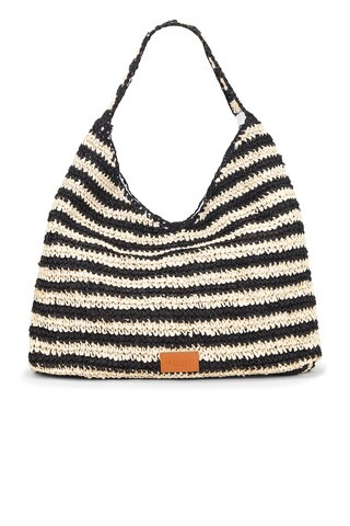 Seafolly Raffia Stripe Tote in Natural & Black from Revolve.com | Revolve Clothing (Global)