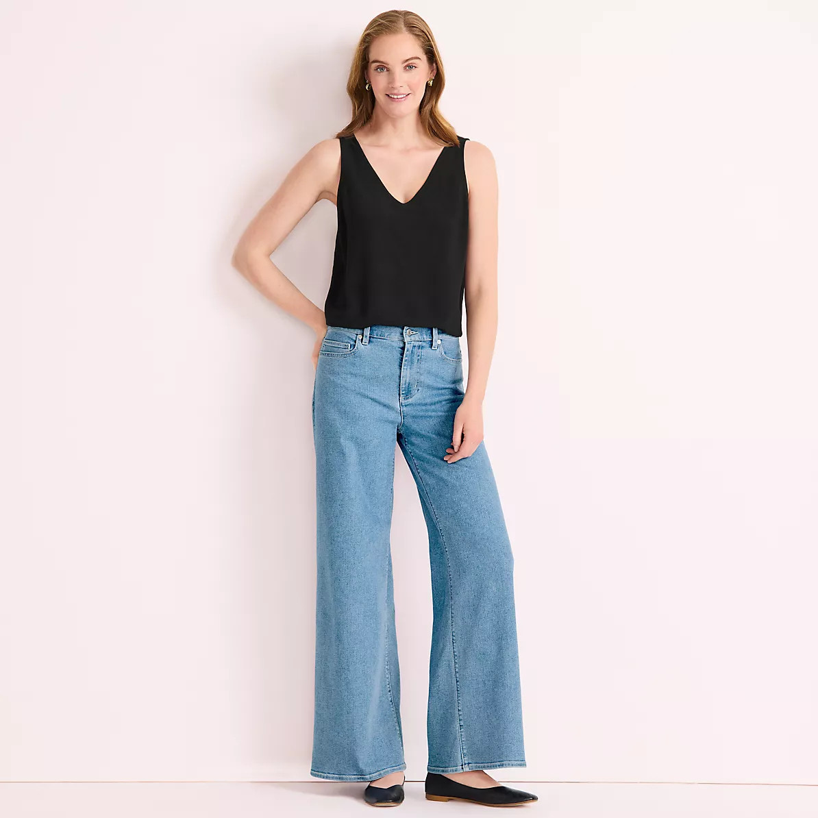 Women's Petite Recover Denim High Rise Extra Wide Leg Jeans | Lands' End (US)