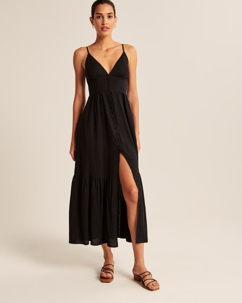 Button-Through Maxi Dress | Abercrombie & Fitch (US)