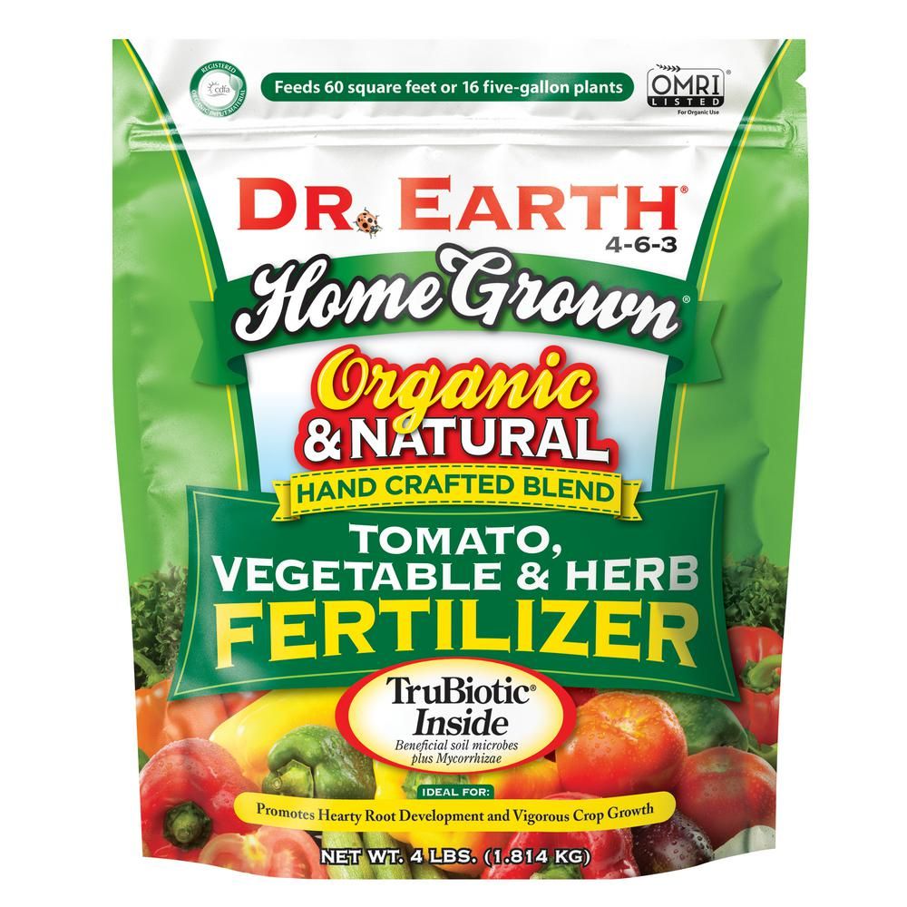 4 lbs. 60 sq. ft. Organic Home Grown Tomato Vegetable and Herb Dry Fertilizer | The Home Depot