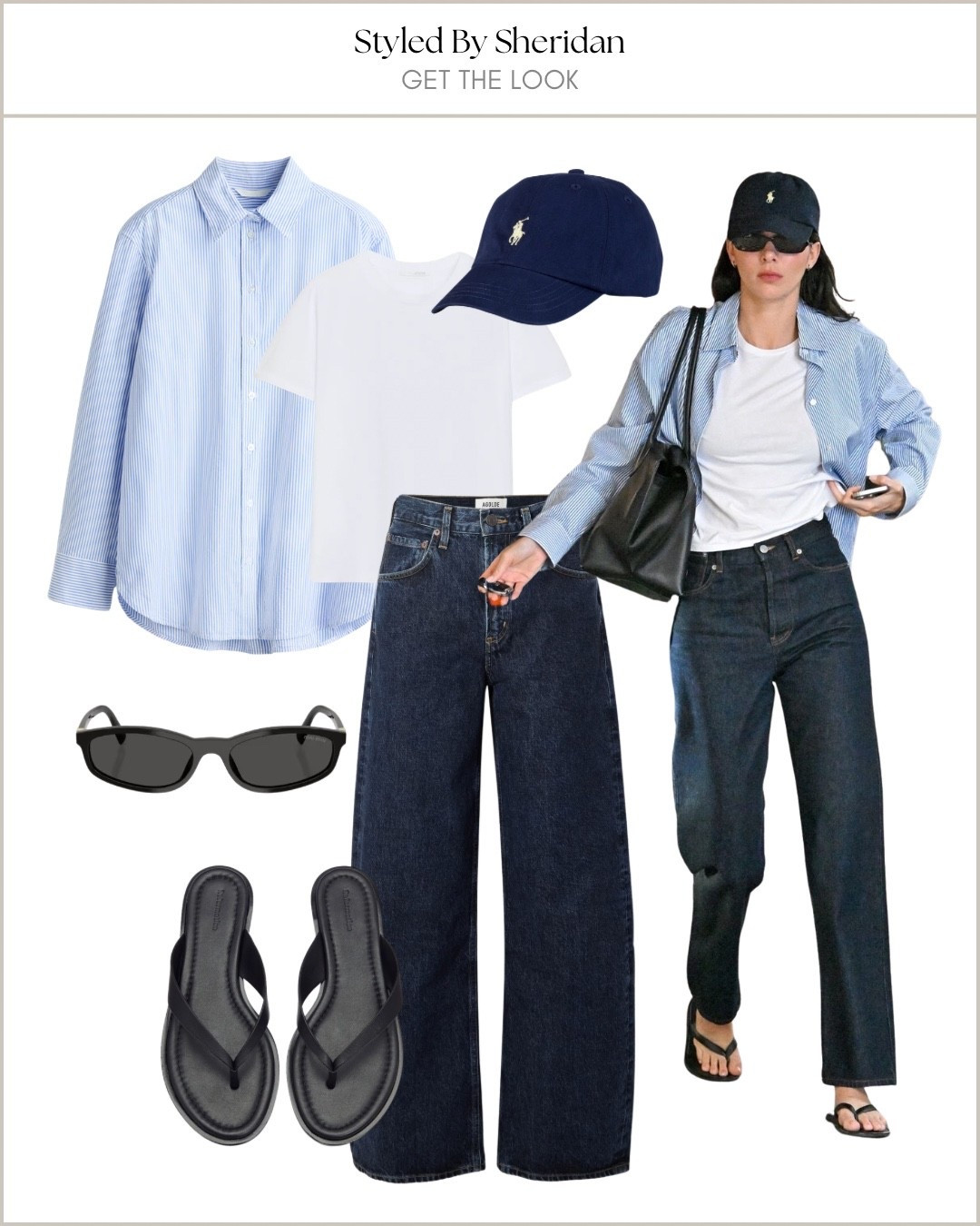 Get The Look 📸 Kendal Jenner wears an open blue striped shirt with a white T-shirt, jeans, sandals and cap for an everyday casual outfit

#LTKspring #LTKjeans #LTKstyletip
