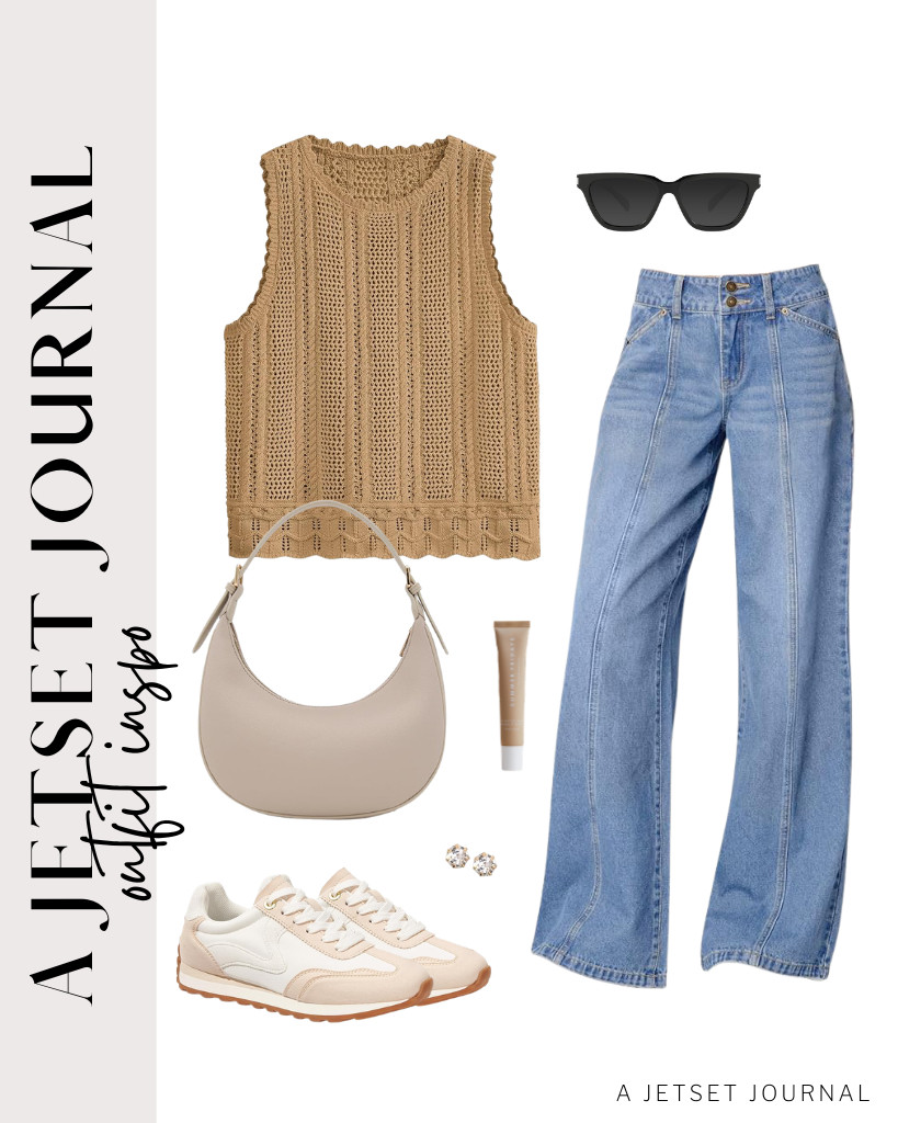 Have you tried Summer Fridays’ Lip Butter Balm? I think it’s great. For the next outfit, wear a crochet tank top with jeans and LUCKY STEP fashion sneakers. To complete the look, wear Mosanana cat eye sunglasses. 

 #LTKSeasonal #LTKSaleAlert #LTKTravel