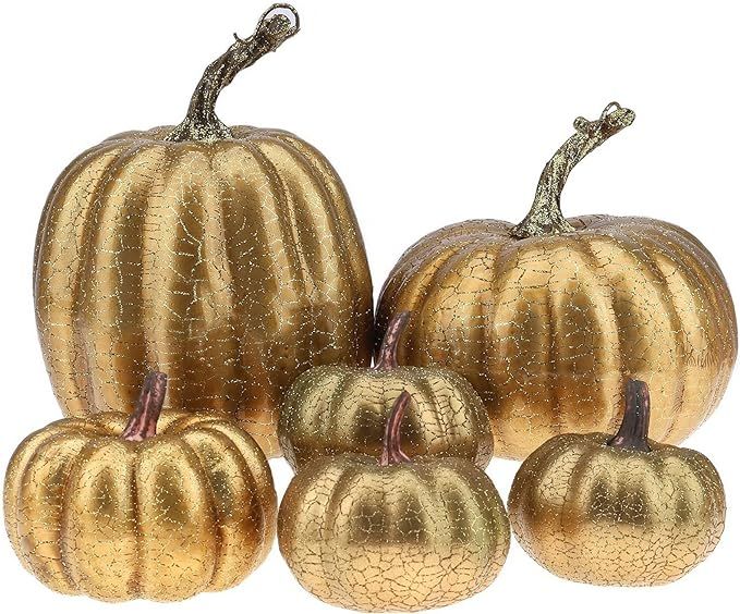 Kepfire 6 Pcs Simulation Fake Pumpkin Crack Artificial Realistic Halloween Thanksgiving Fall Deco... | Amazon (US)