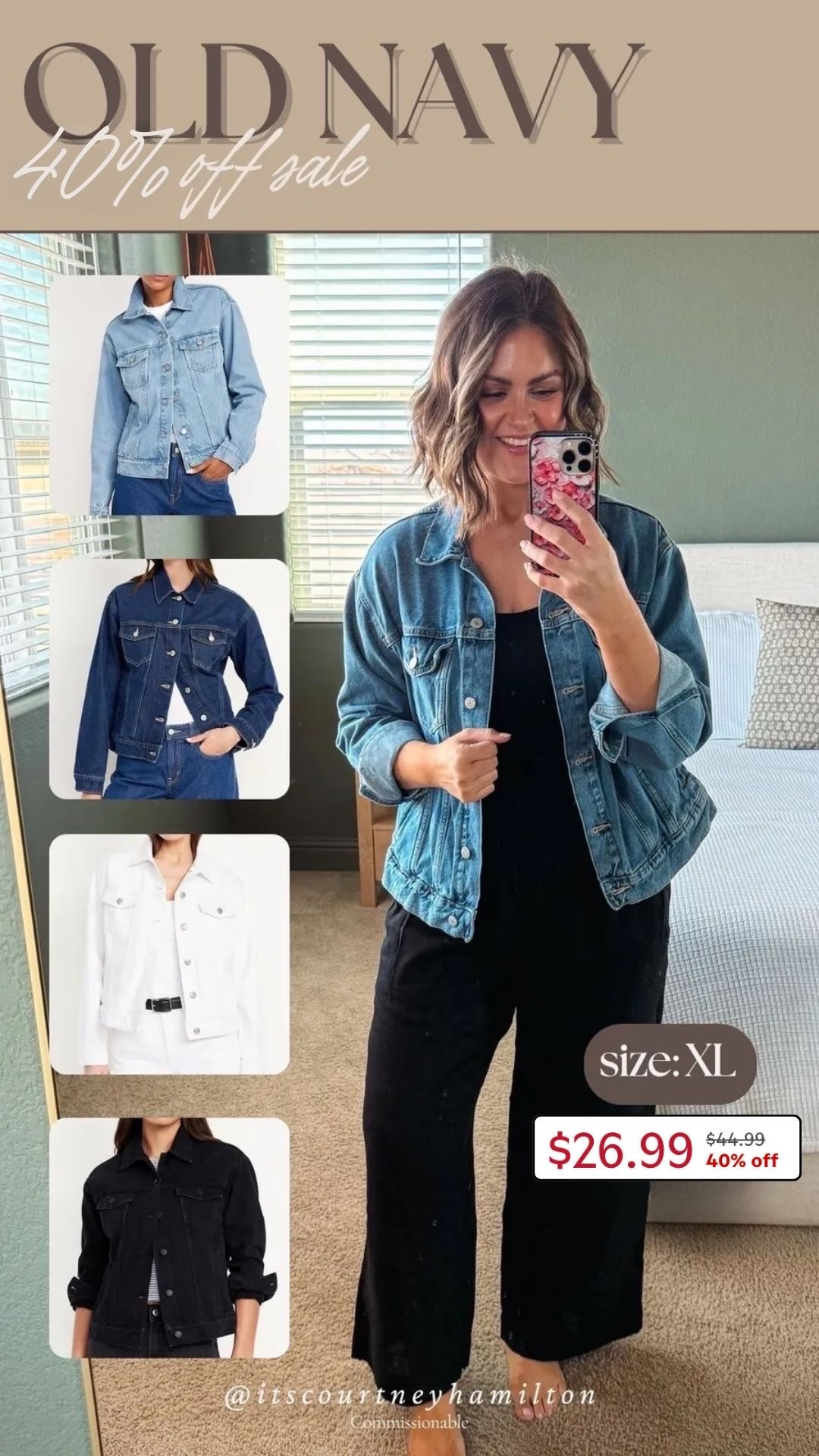 Old Navy is having a 40% off sale right now and my favorite jacket is only $26! I am wearing an XL! 

Sale alert, fall fashion, watchnow, finds under 50, Courtney Hamilton

#LTKSeasonal #LTKootd #LTKSaleAlert