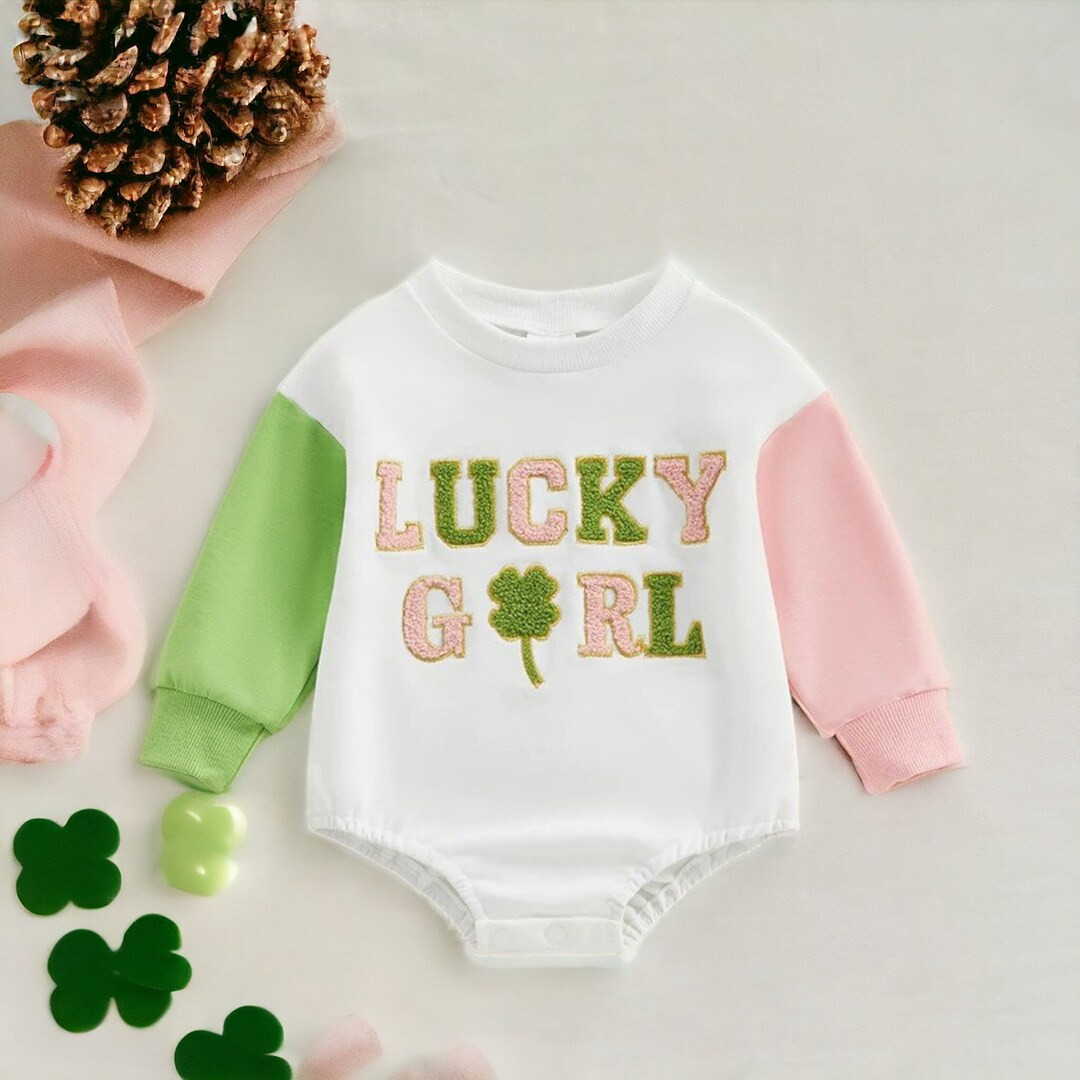 Lucky Girl Shamrock Baby Romper, Lucky Boy Girl Romper, Patrick Baby, Newborn Saint Patrick's Day... | Etsy (US)