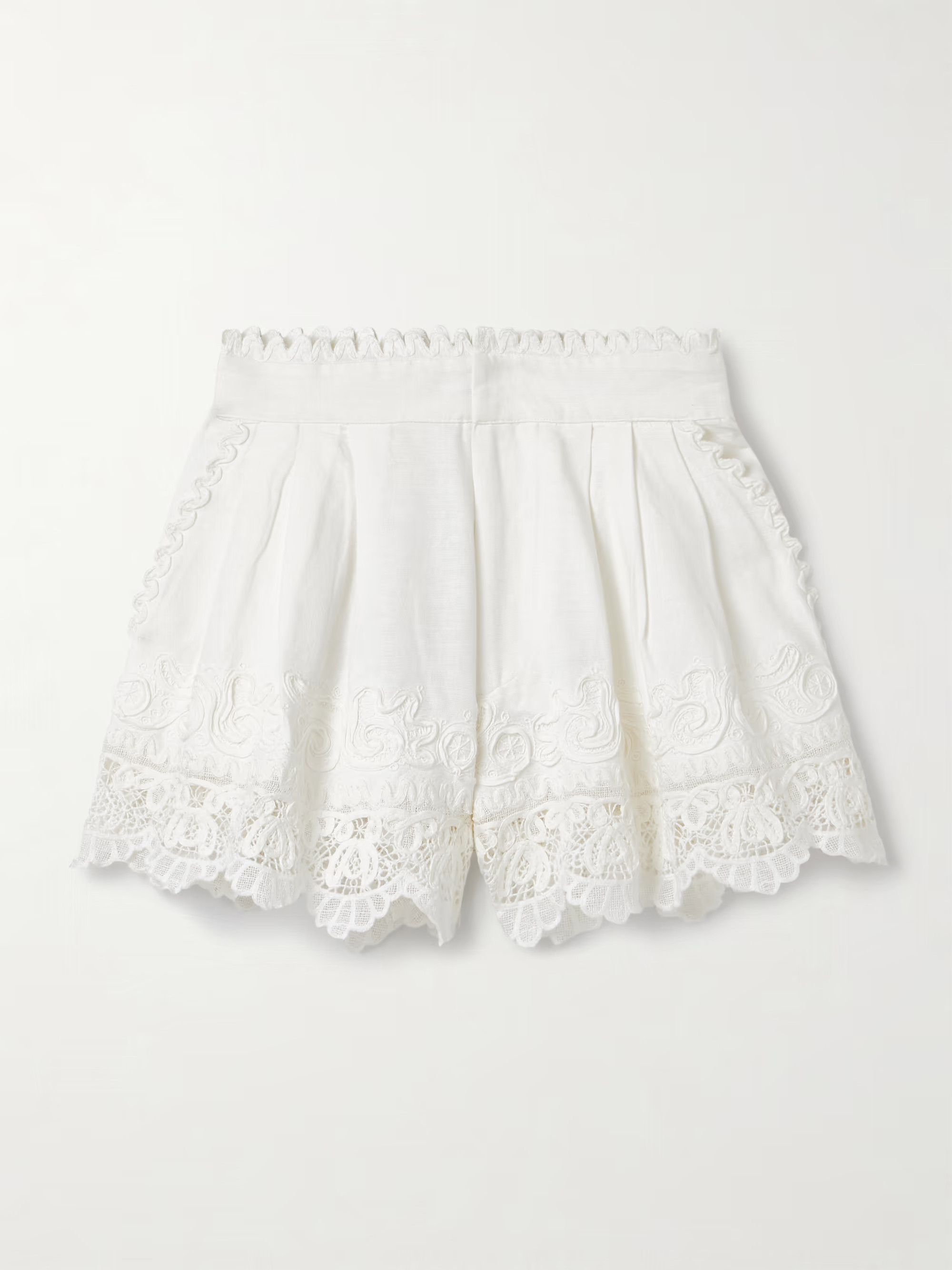 Iyla guipure lace-trimmed cotton and linen-blend shorts | NET-A-PORTER APAC