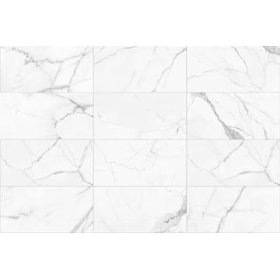 Satori Statuario Polished 12-in x 24-in Polished Porcelain Marble Look Floor and Wall Tile | Lowe's