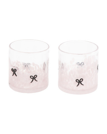 Set Of 2 Confetti With Bows Double Old-fashioned Glasses | Marshalls