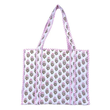 Vivanta Quilted Cotton Tote Bag for Women – Floral Shoulder Tote with Pocket for Shopping, Beach, Work, Travel, Groceries & Everyday Carry | Walmart (US)