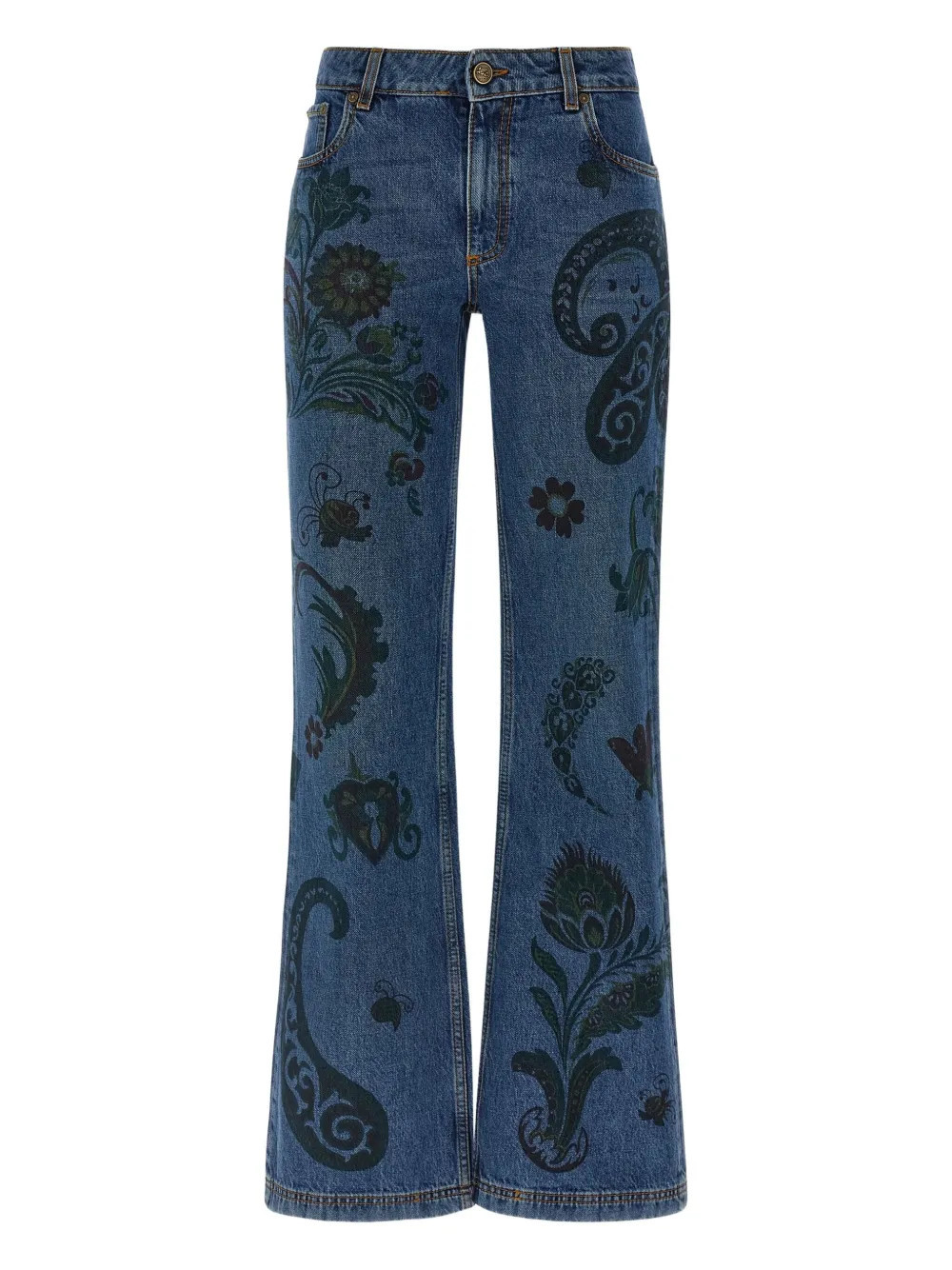 ETRO paisley print jeans - Blue | Farfetch Global