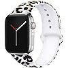 EXCHAR Compatible with Apple Watch Band Floral 40mm 38mm 44mm 42mm Women Soft Comfortable Silicon... | Amazon (US)
