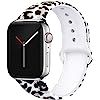 EXCHAR Compatible with Apple Watch Band Floral 40mm 38mm 44mm 42mm Women Soft Comfortable Silicon... | Amazon (US)