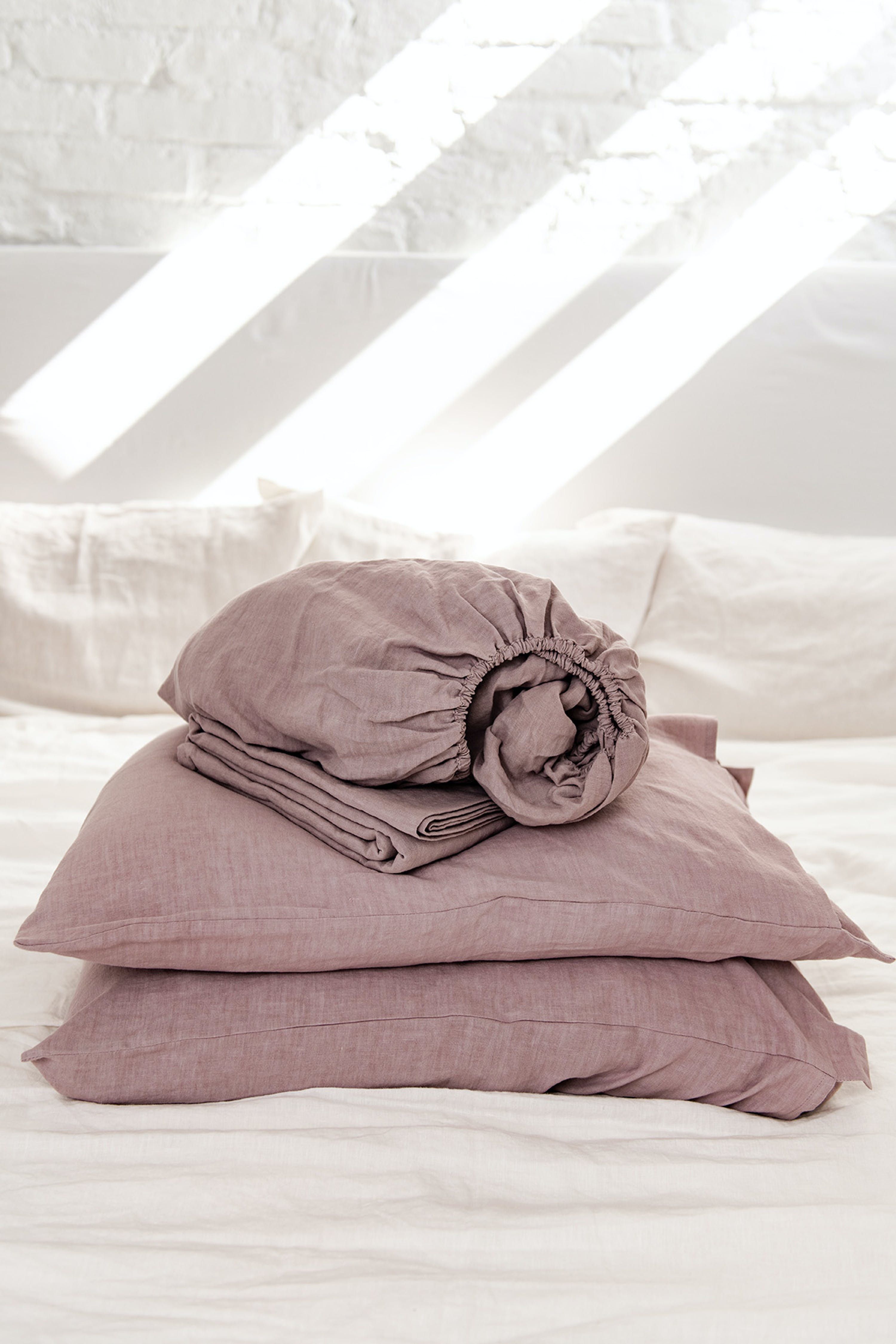 Linen Sheets Set In Beige - US FULL / DOUBLE DEEP + QUEEN PILLOWCASES - Also in: US KING + KING PILL | Verishop
