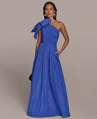 Women's Bow-Trim One-Shoulder Gown | Macy's