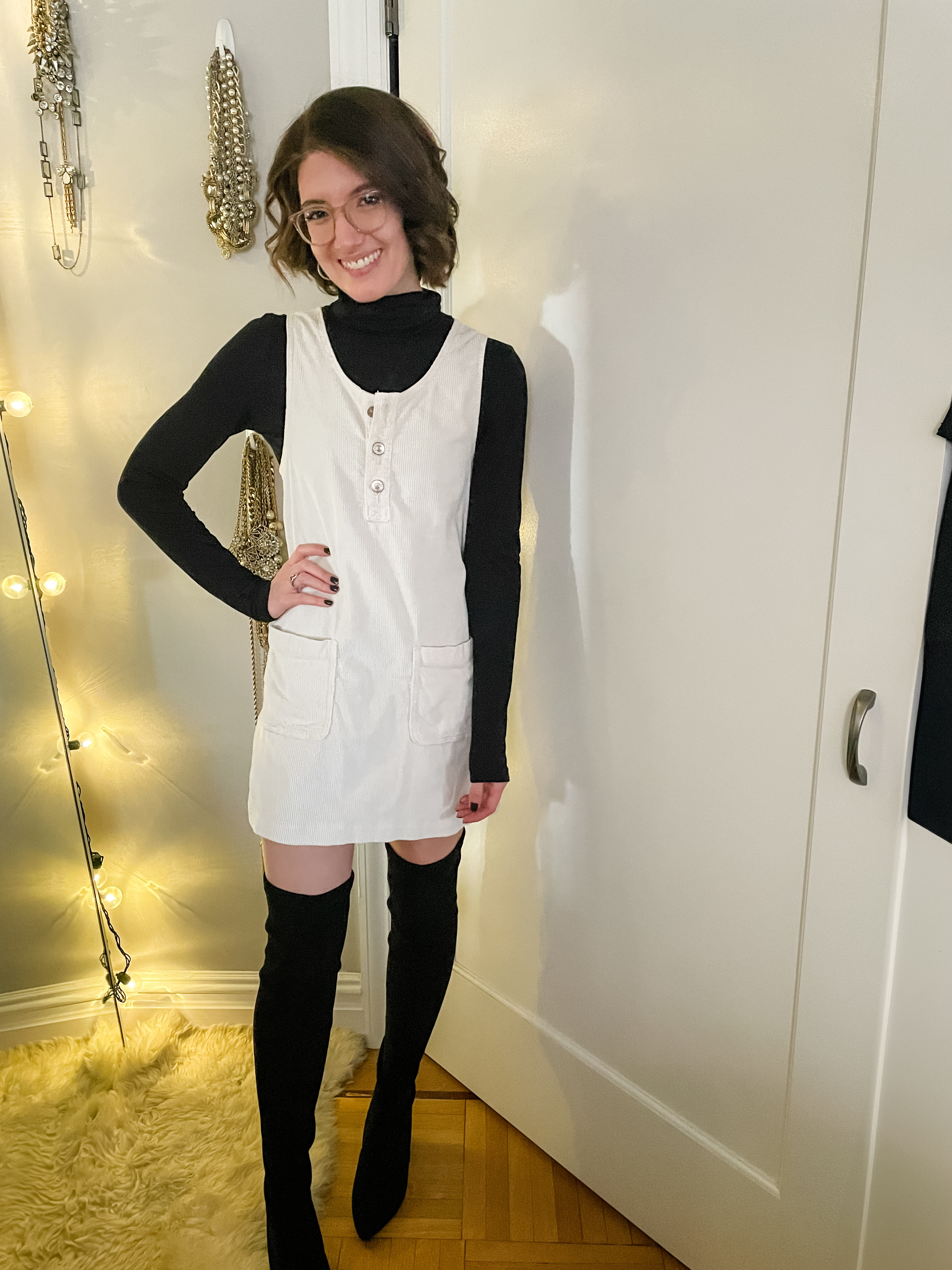 Tissue turtleneck: TTS
Corduroy  dress : TTS
OTK Boots: TTS

holiday outfit | thanksgiving outfit | dress | OTK boots

#LTKHoliday #LTKCyberWeek #LTKSeasonal