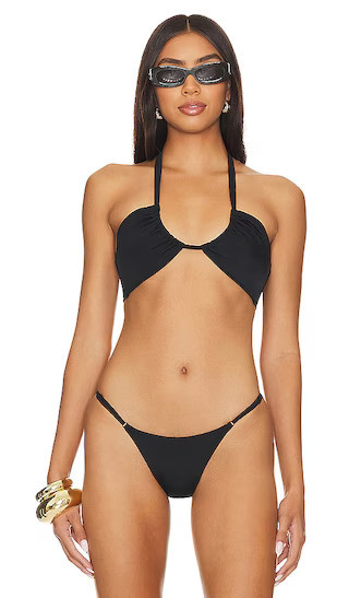 Ruched Halter Bikini Top | Black Bikini Set | Black Bathing Suit | Black Swimsuit | Fall 2023 | Revolve Clothing (Global)