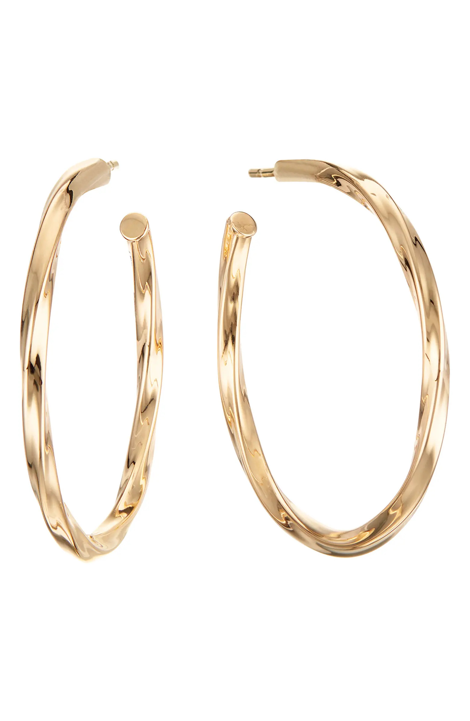 Skinny Wave Twist Royale Hoop Earrings | Nordstrom